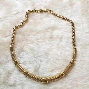 VINTAGE Statement Gold Tone Collar Necklace